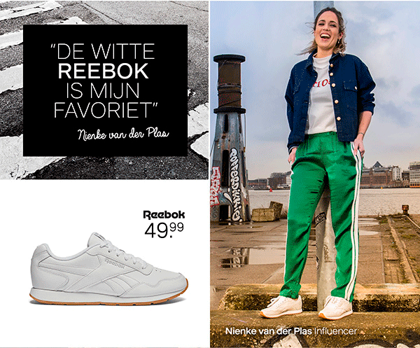 "de witte reebok is mijn favoriet"