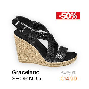 Zwarte sandalette vlechtwerk Graceland