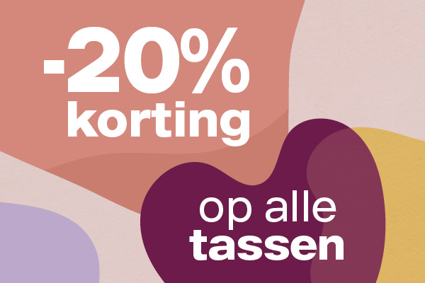 20% korting op alle tassen >